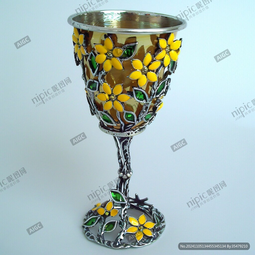 花卉珐琅酒杯