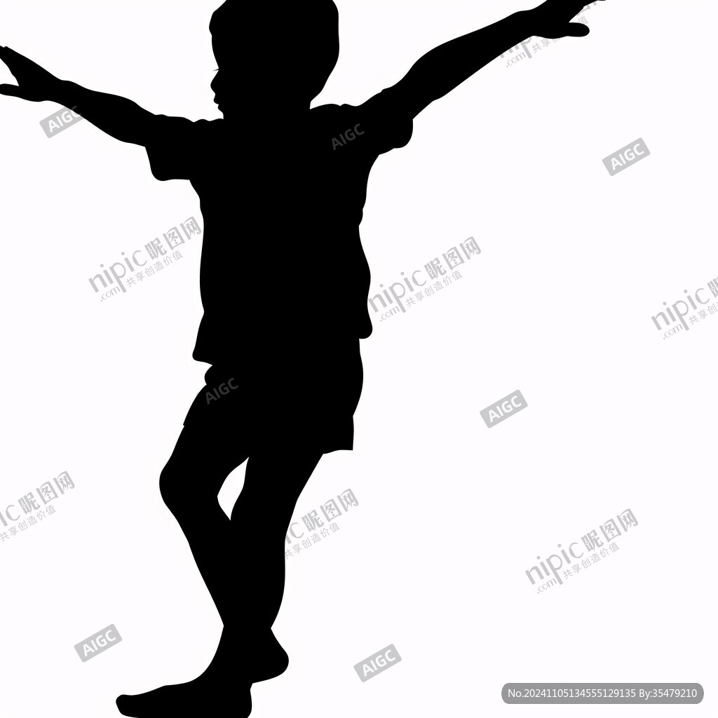 小朋友剪影