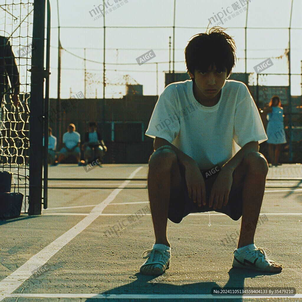 蹲着的男人