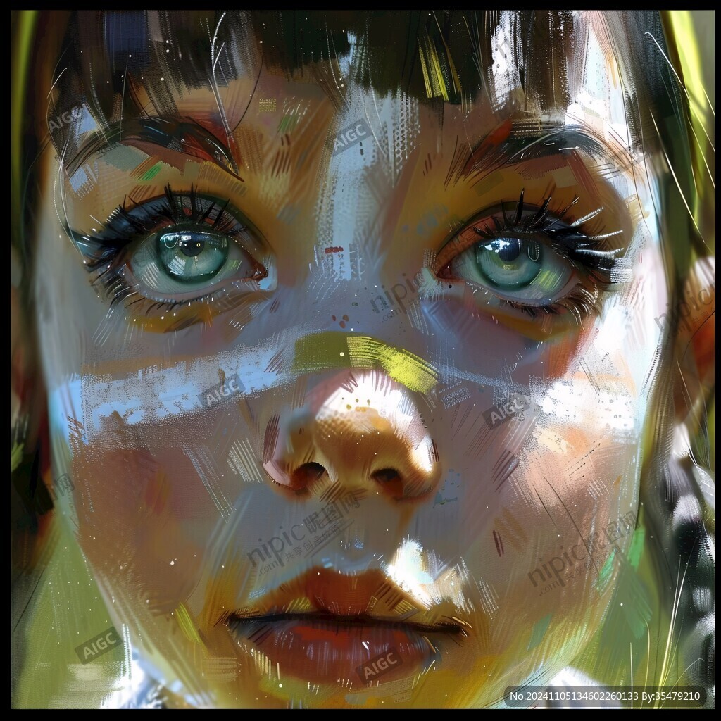 数字肖像插画