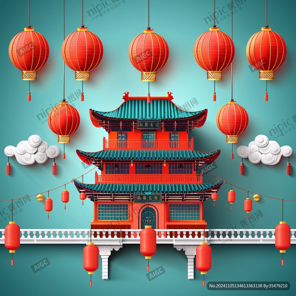 门楼插画