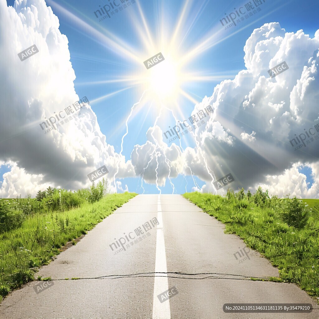 洒满阳光的道路