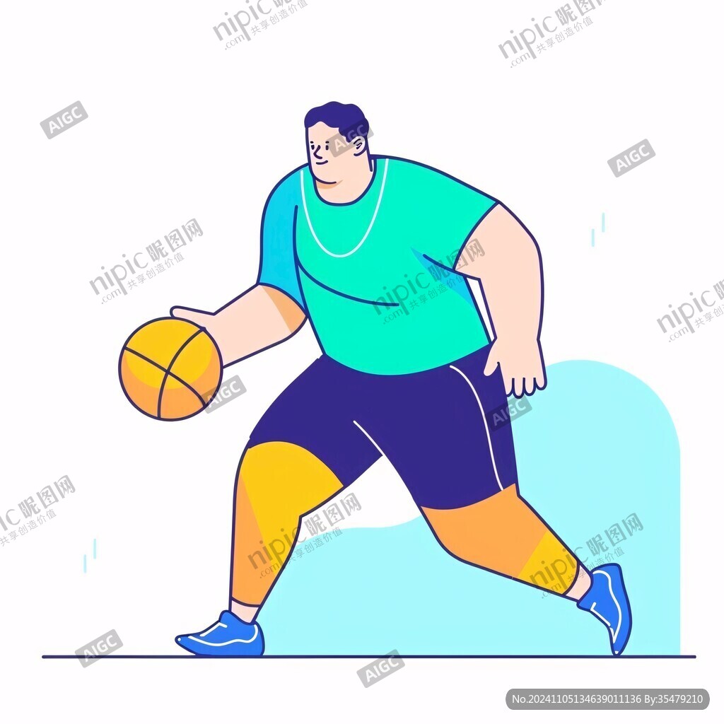 篮球运动员卡通扁平风