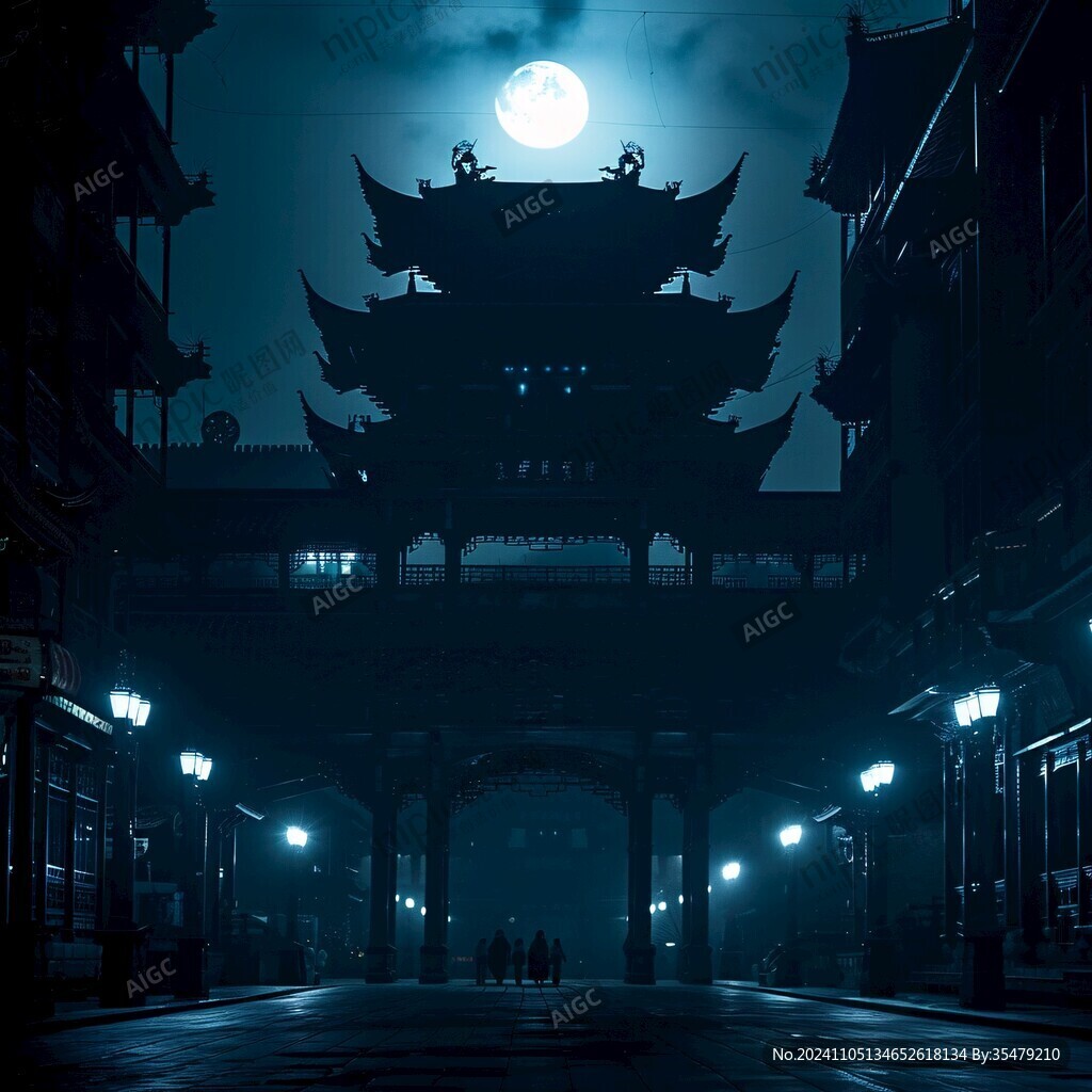 牌坊插画