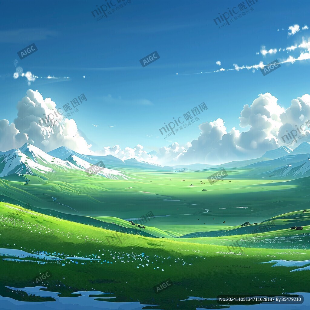 草原风光插画