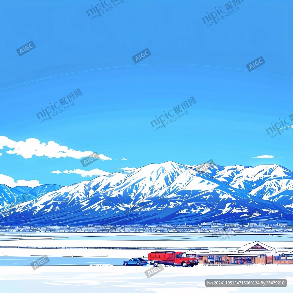 冬天雪山雪原