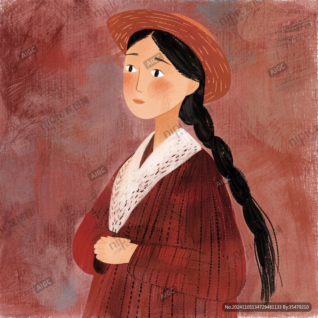 乡村女孩插画