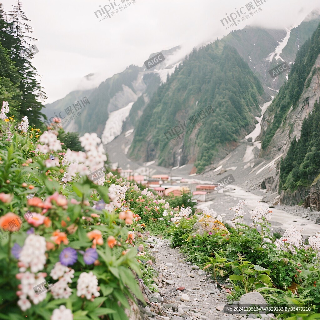 冰川上的花朵