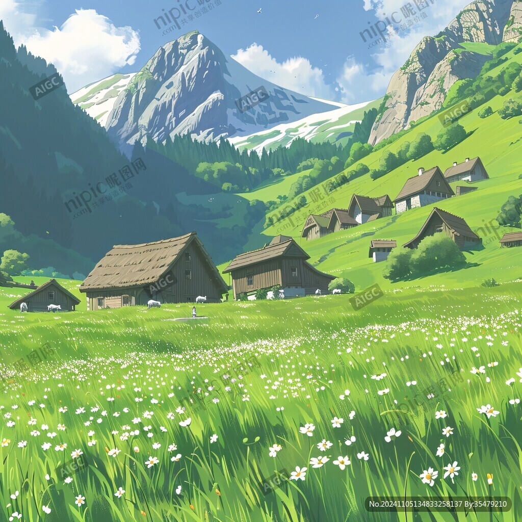 草原风光插画