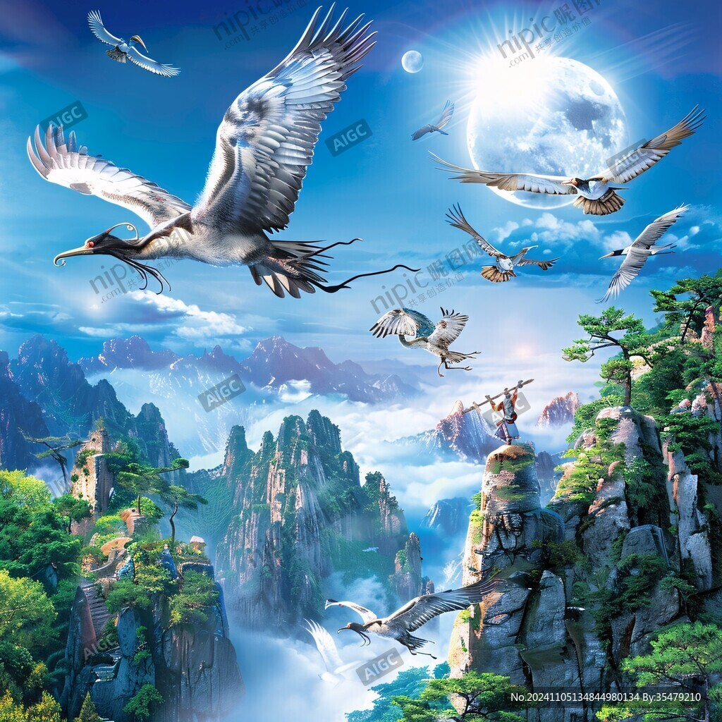 松鹤电视背景