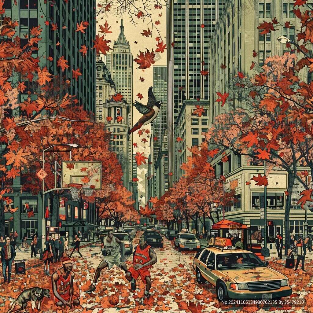 纽约插画纽约手绘