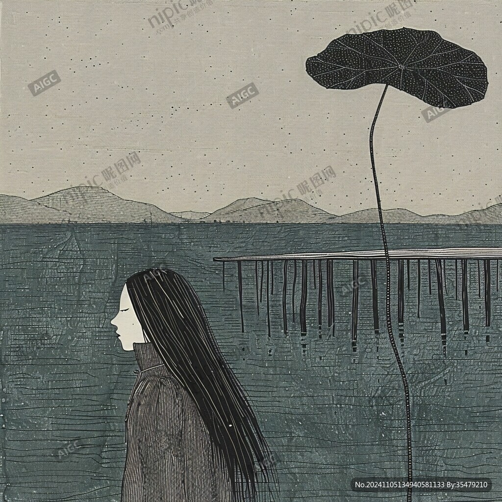 孤独感插画