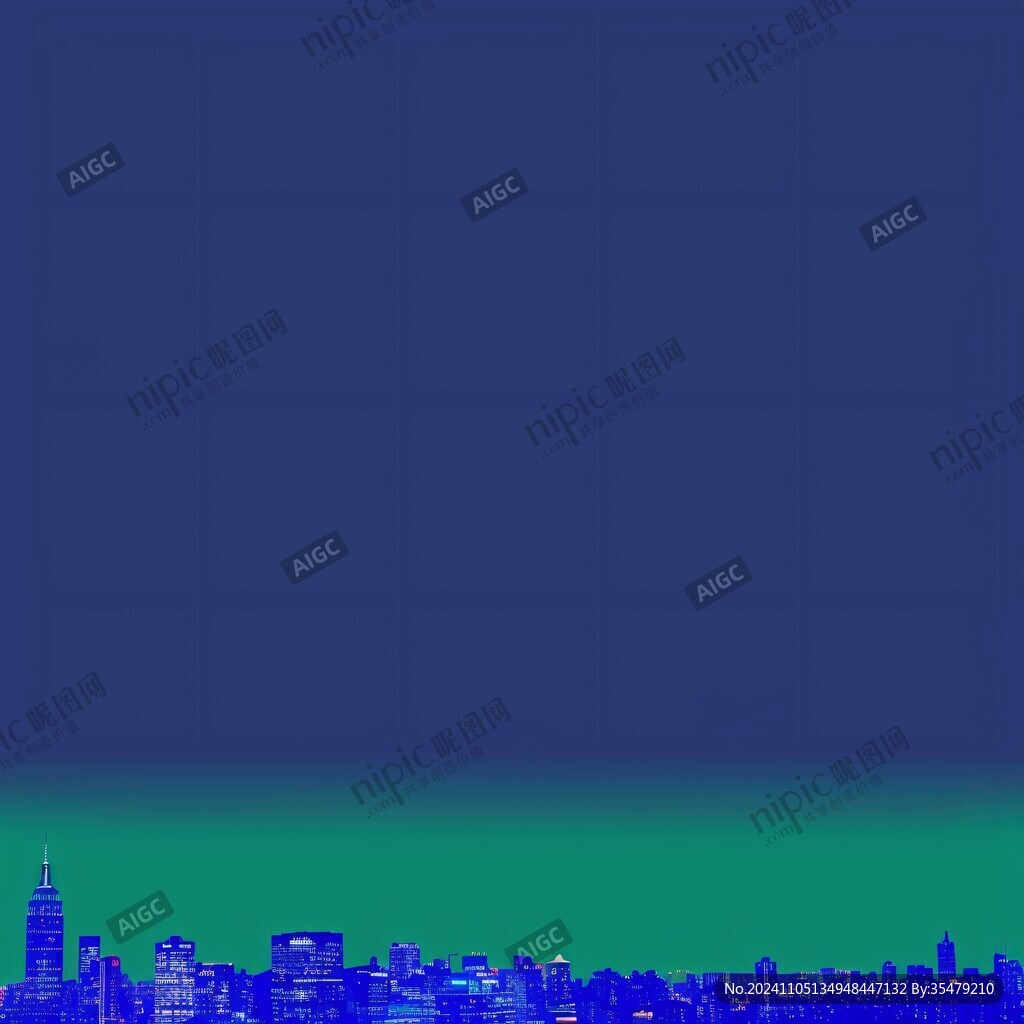 蓝色质感渐变城市