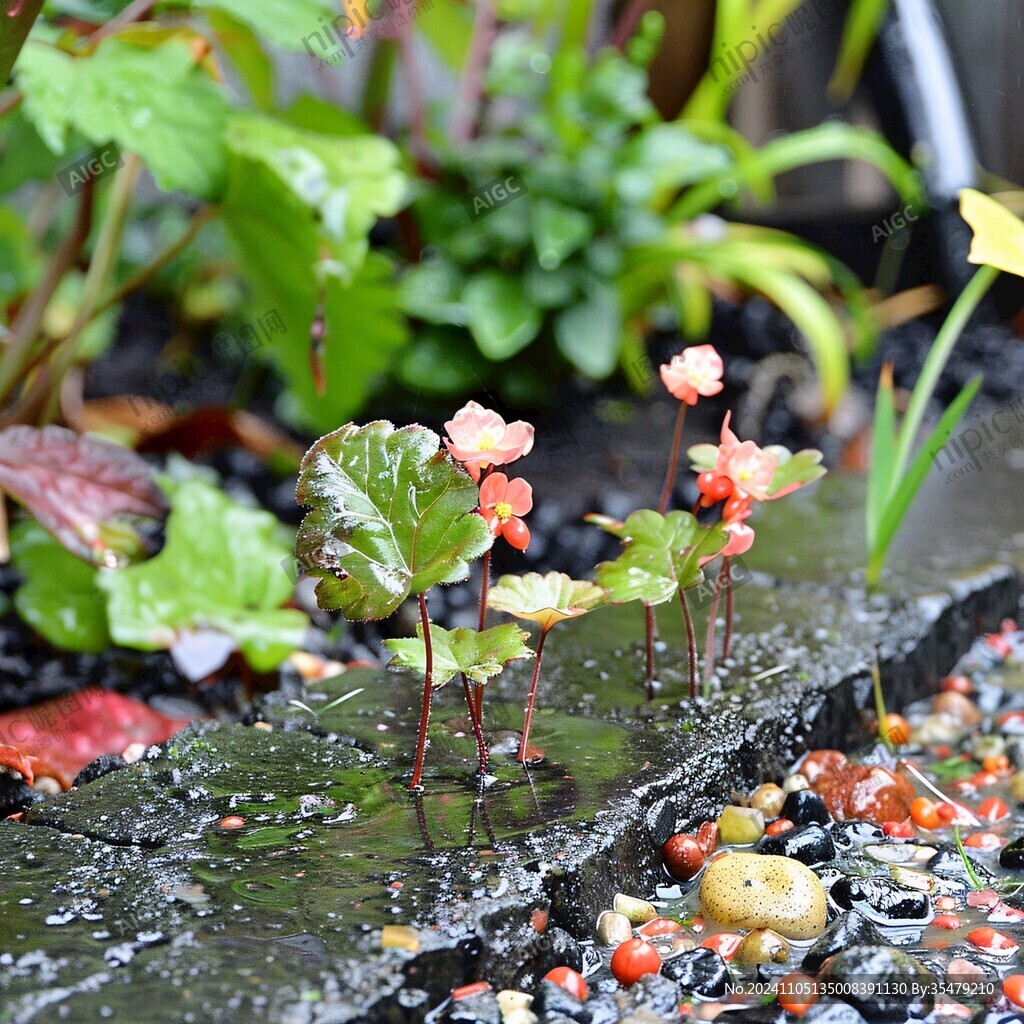 水池荷花秋千造景