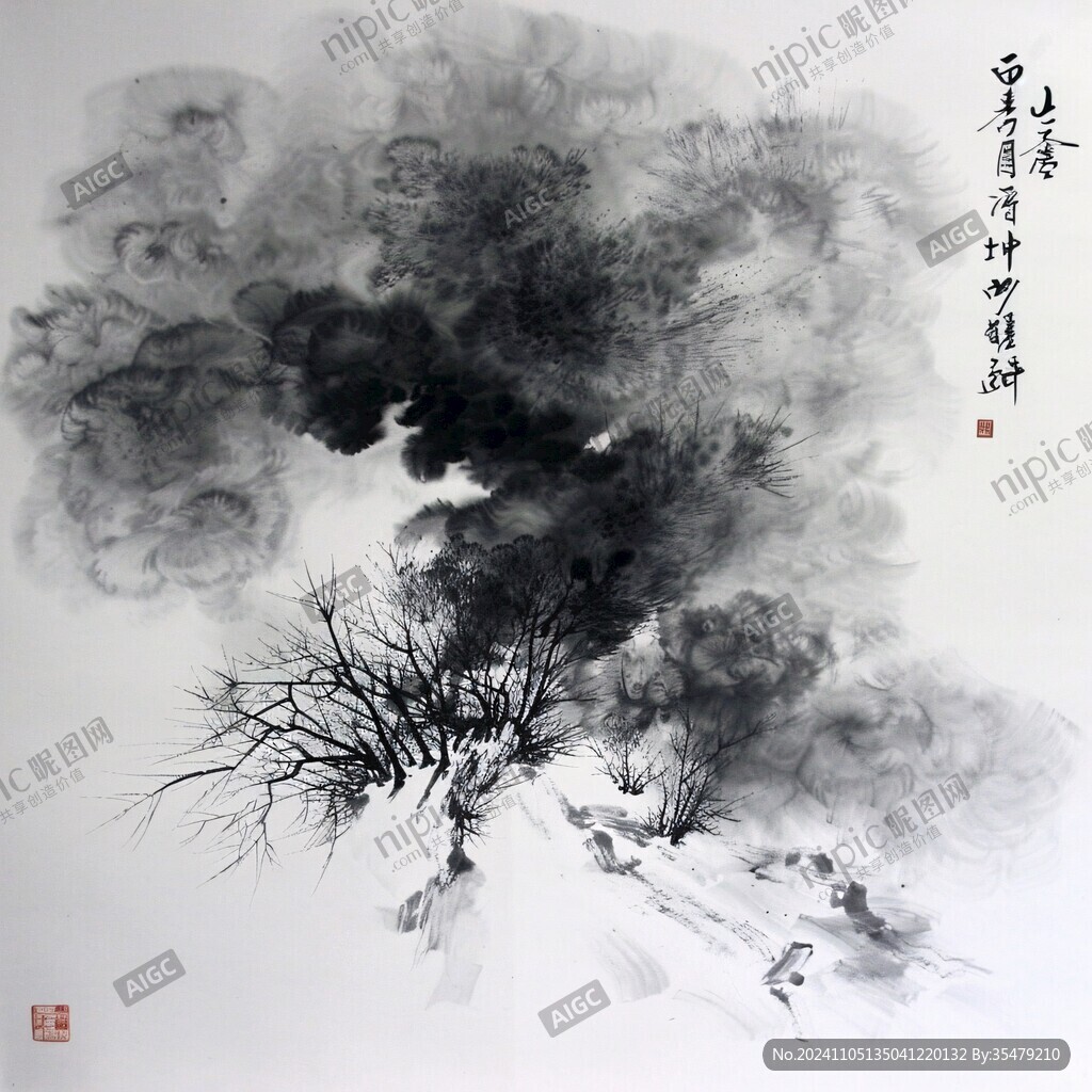 水墨大古树