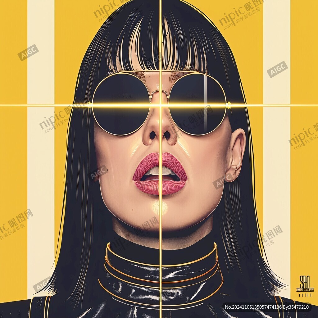 墨镜人物插画