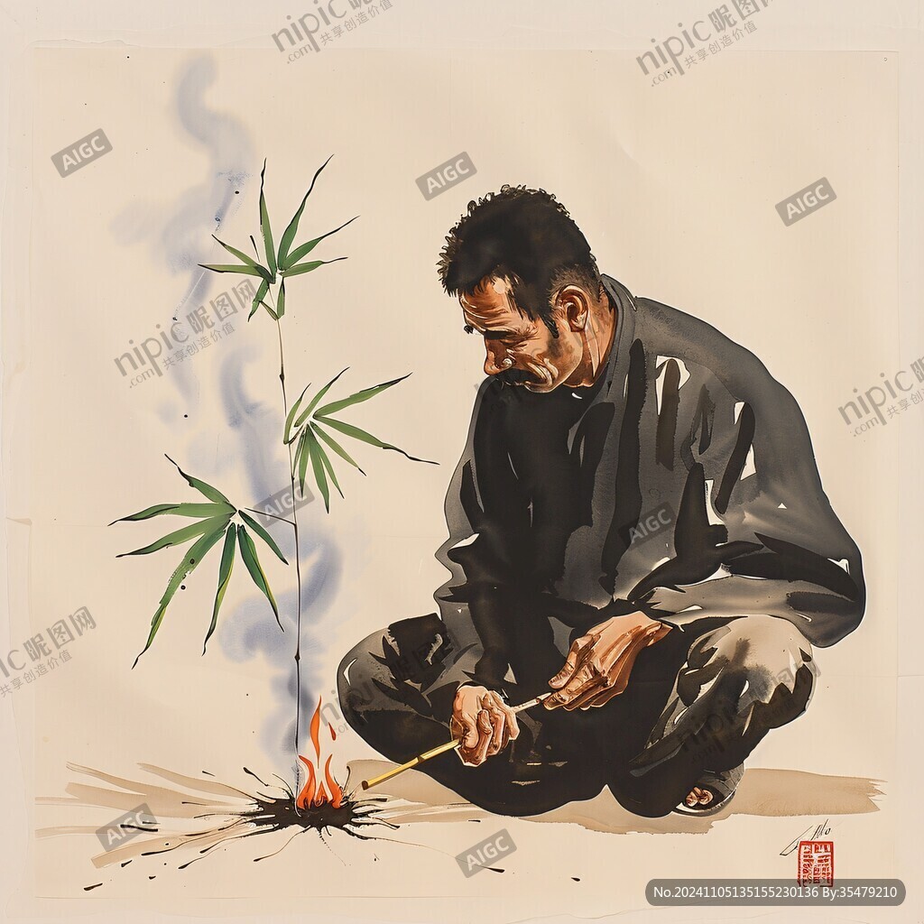 竹盐插画