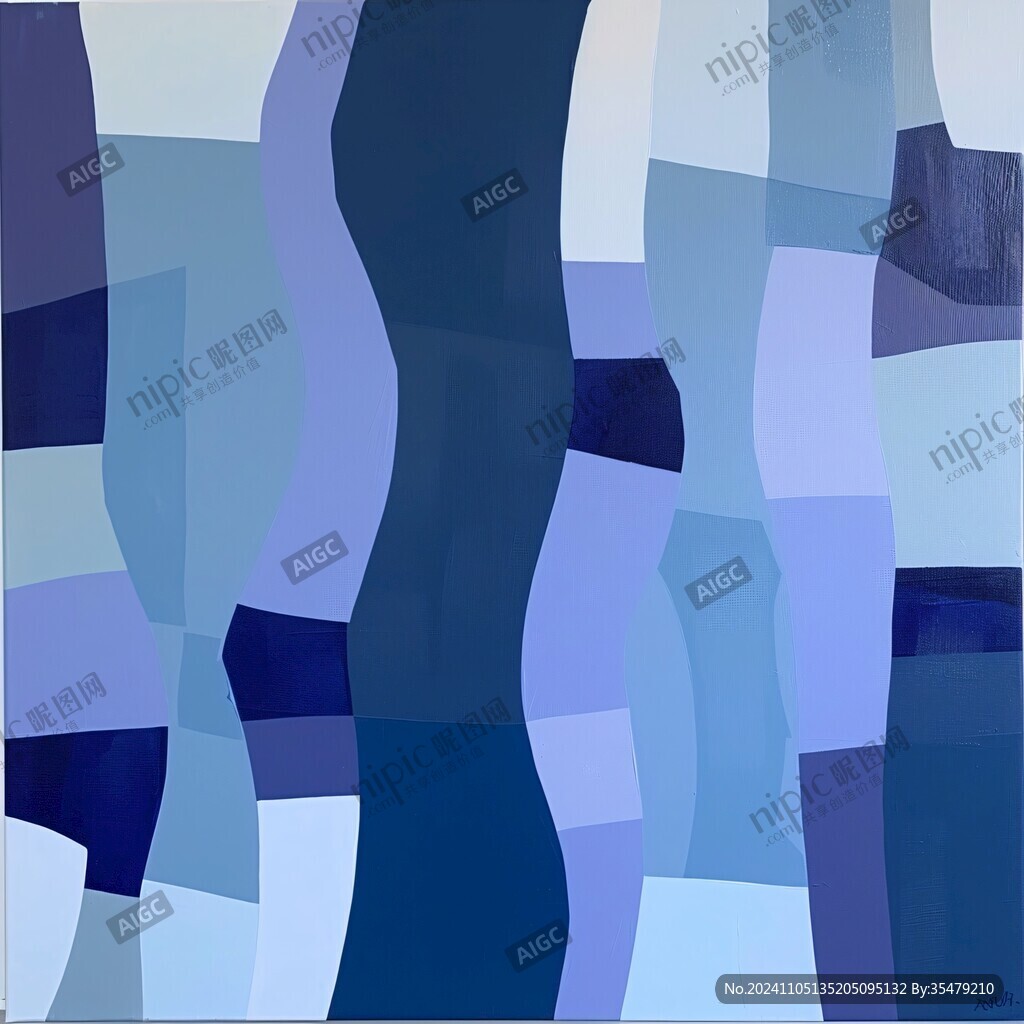 深蓝色无框画