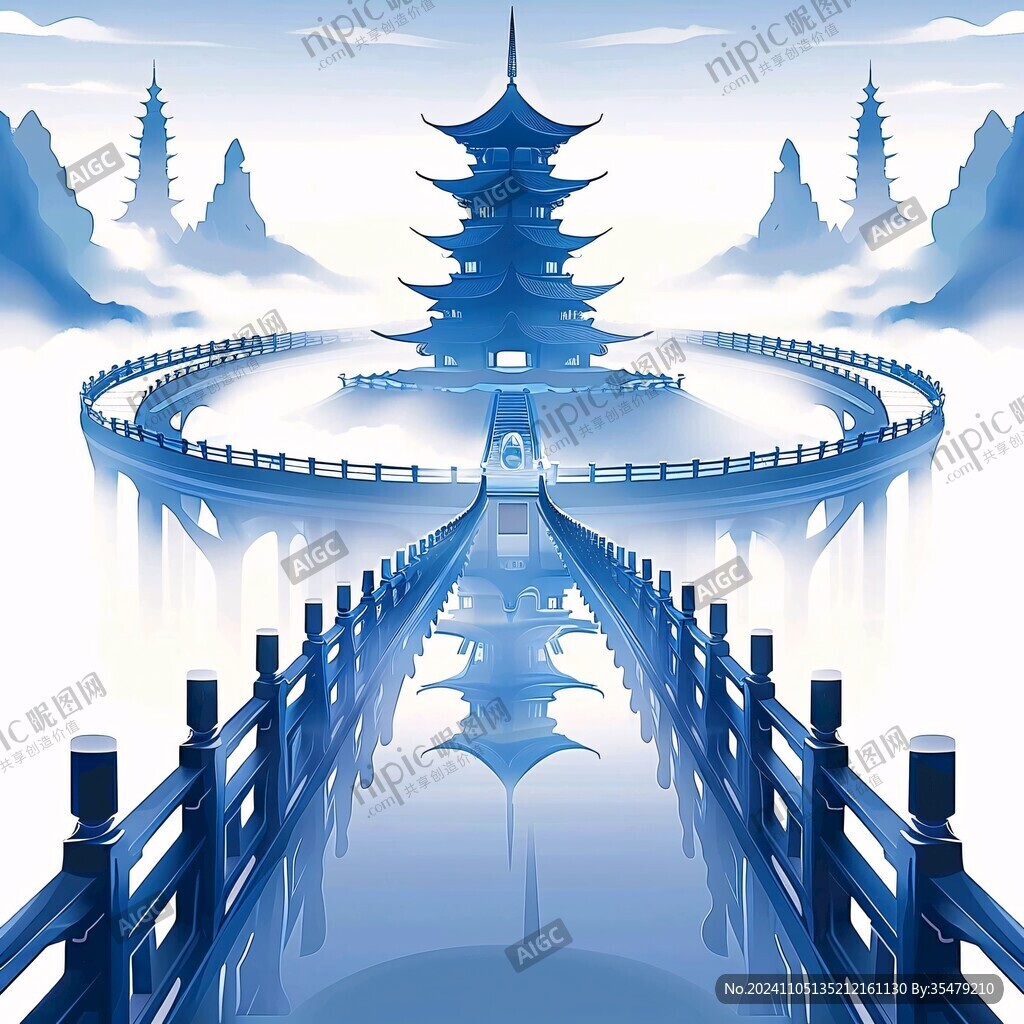 栈桥插画