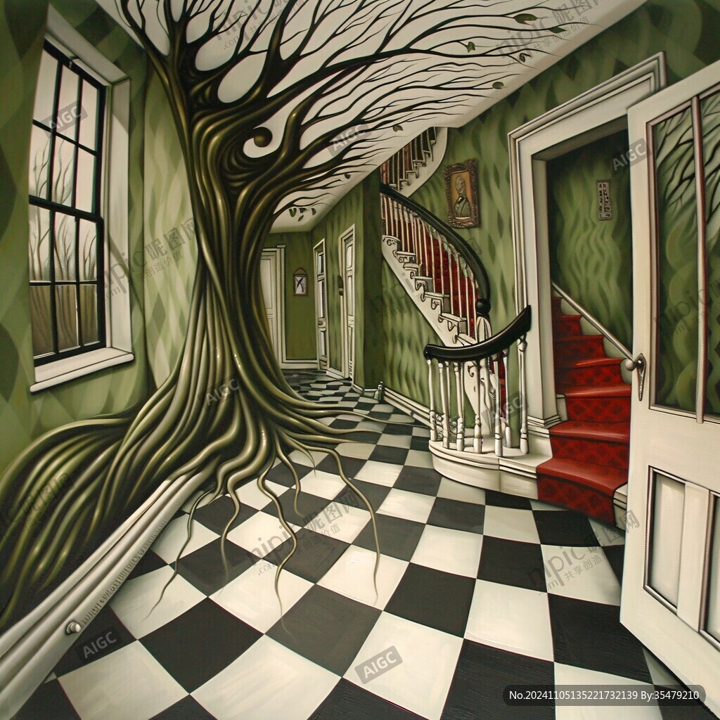 3d木梯地板画