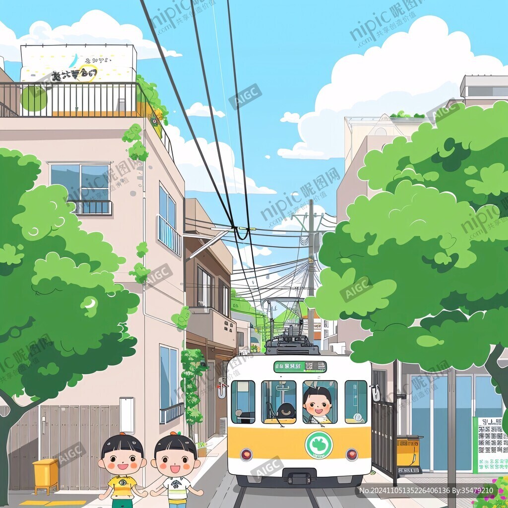 电车插画