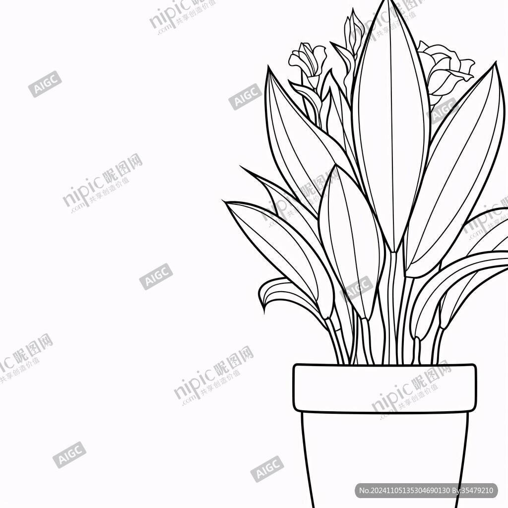 手绘唯美吊兰