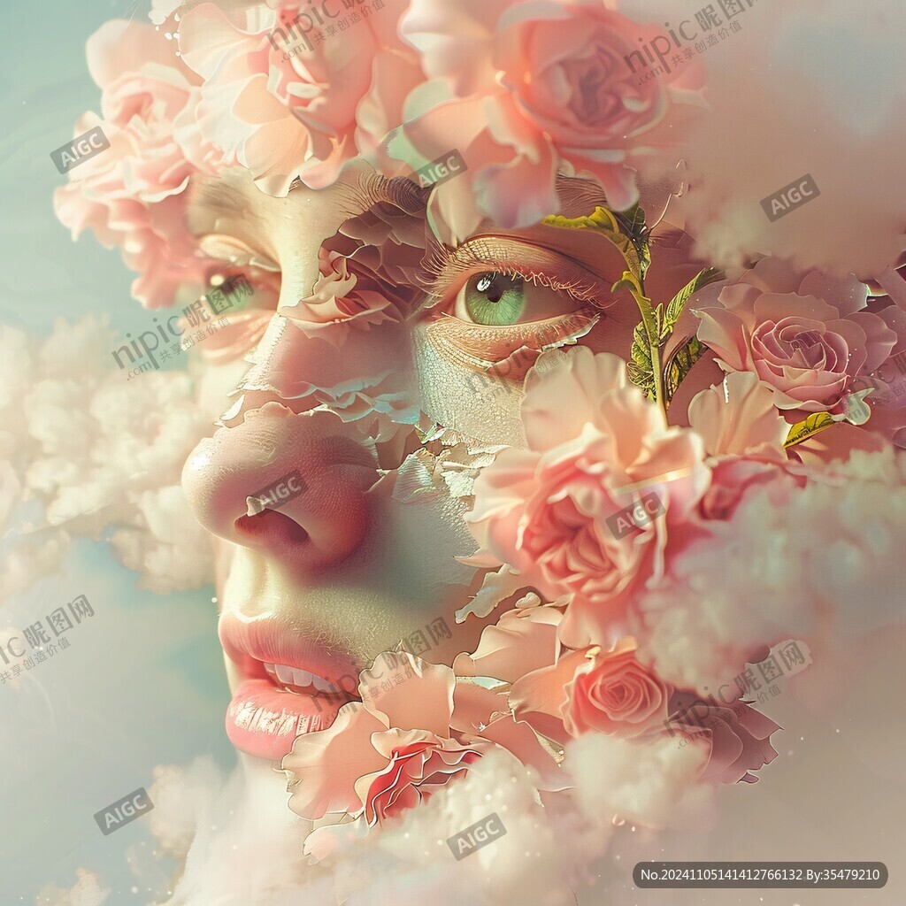 粉红色的超现实主义奇幻