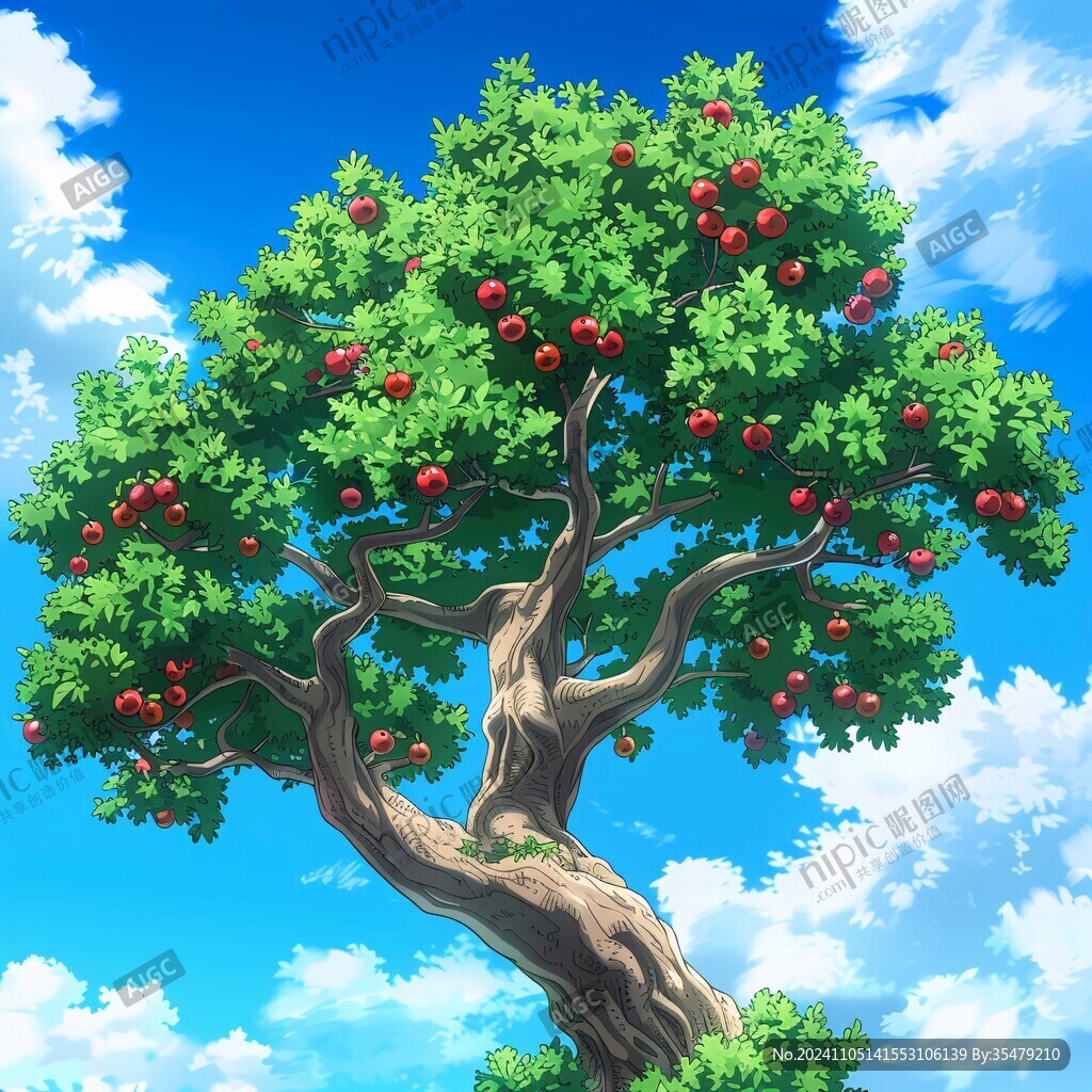 苹果树插画