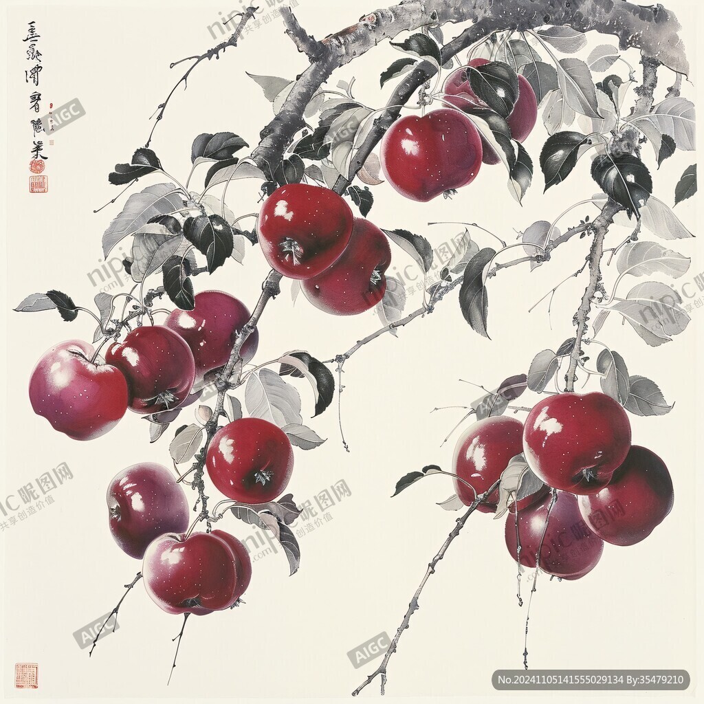 工笔硕果图