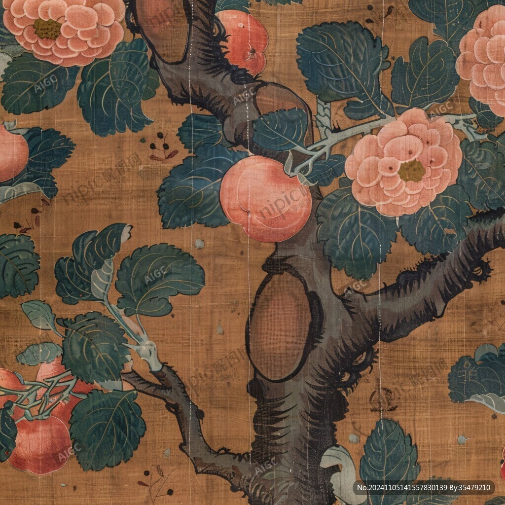 果树花鸟图