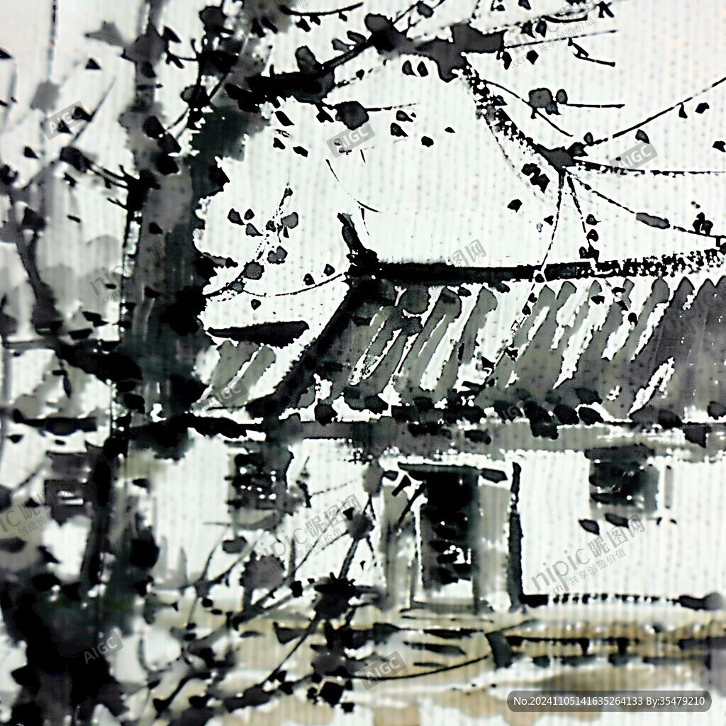 抽象装饰画江南水乡