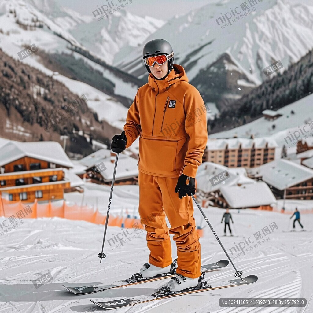 穿黄色滑雪服