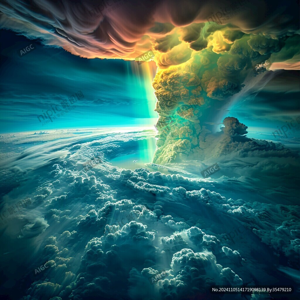 3d立体画云海