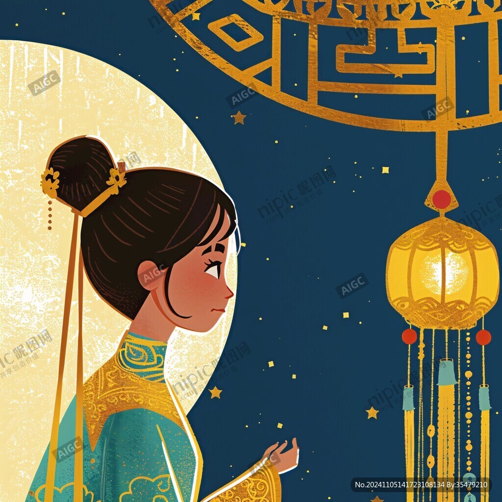 提灯笼的少女