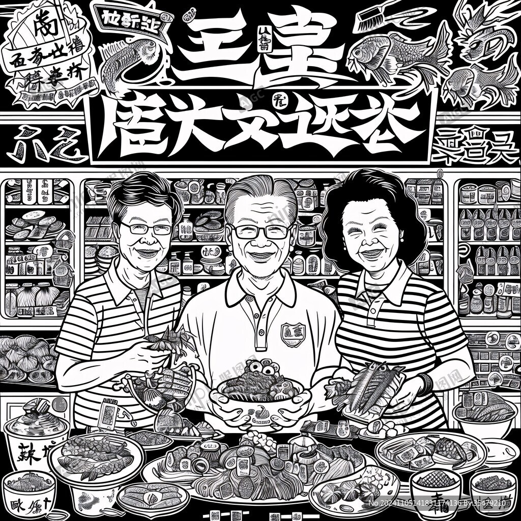 热卤现捞插画