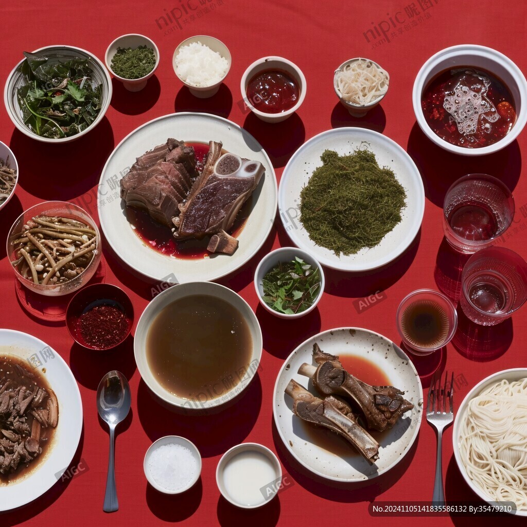 主食牛肉面组合场景