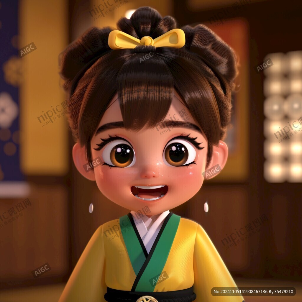 q版朝鲜族女孩