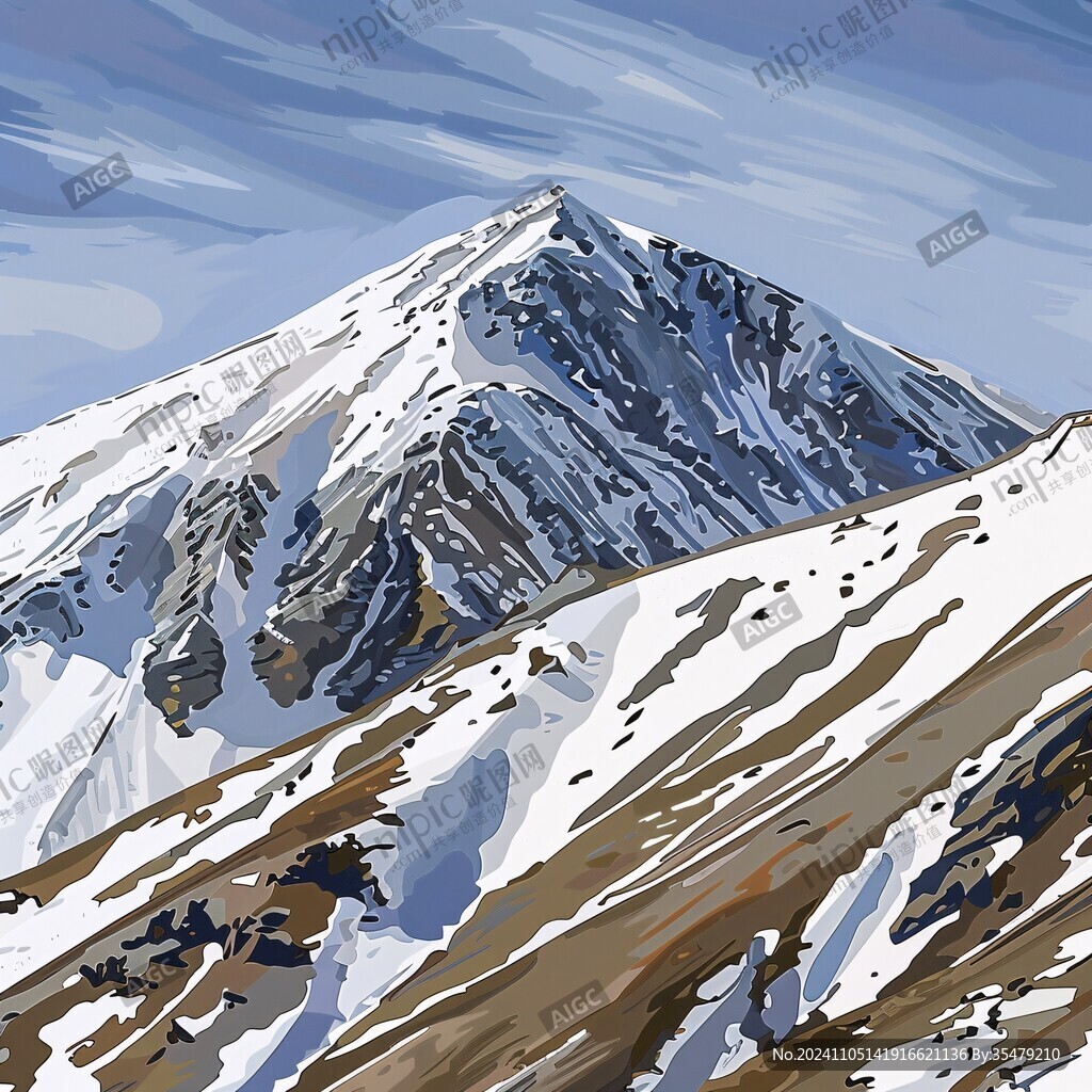 电脑绘画雪山