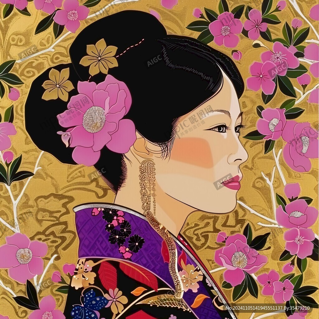 花卉图案艺妓