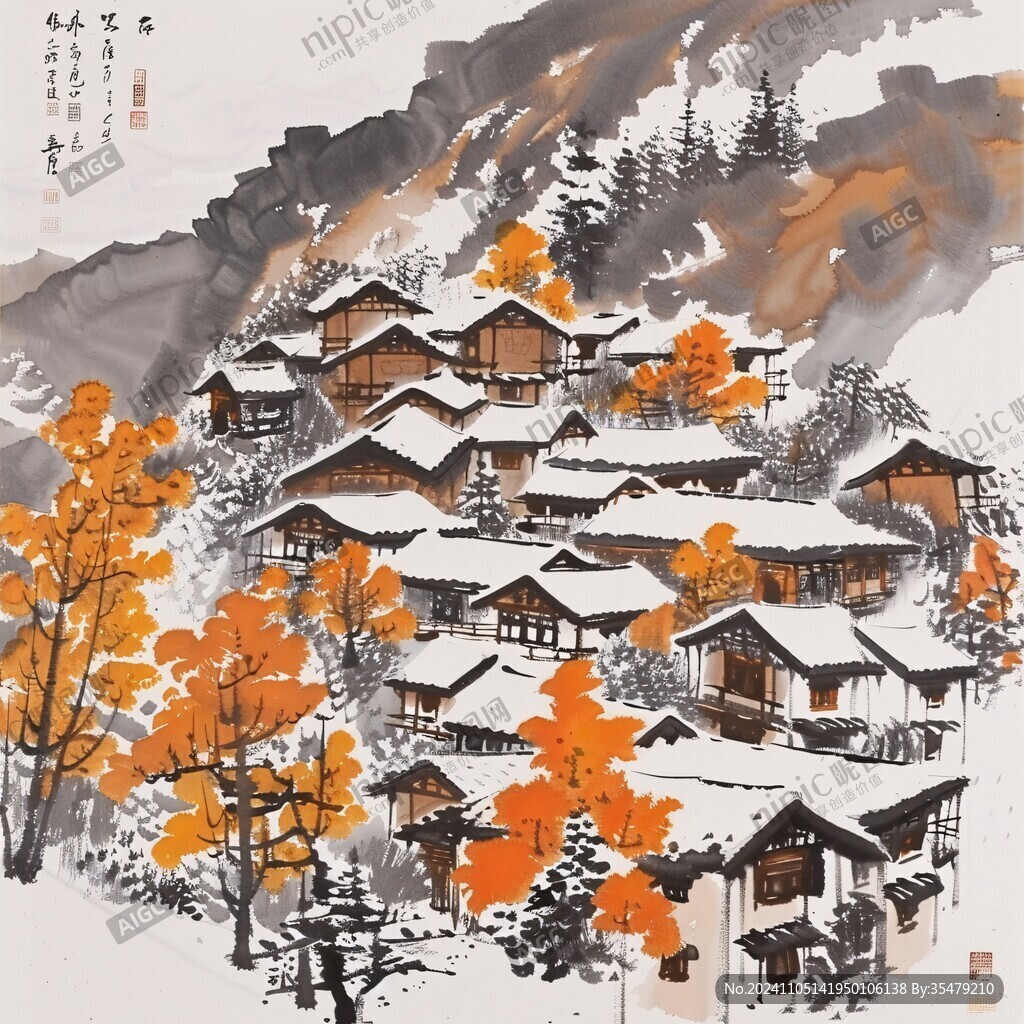 山里人家挂画