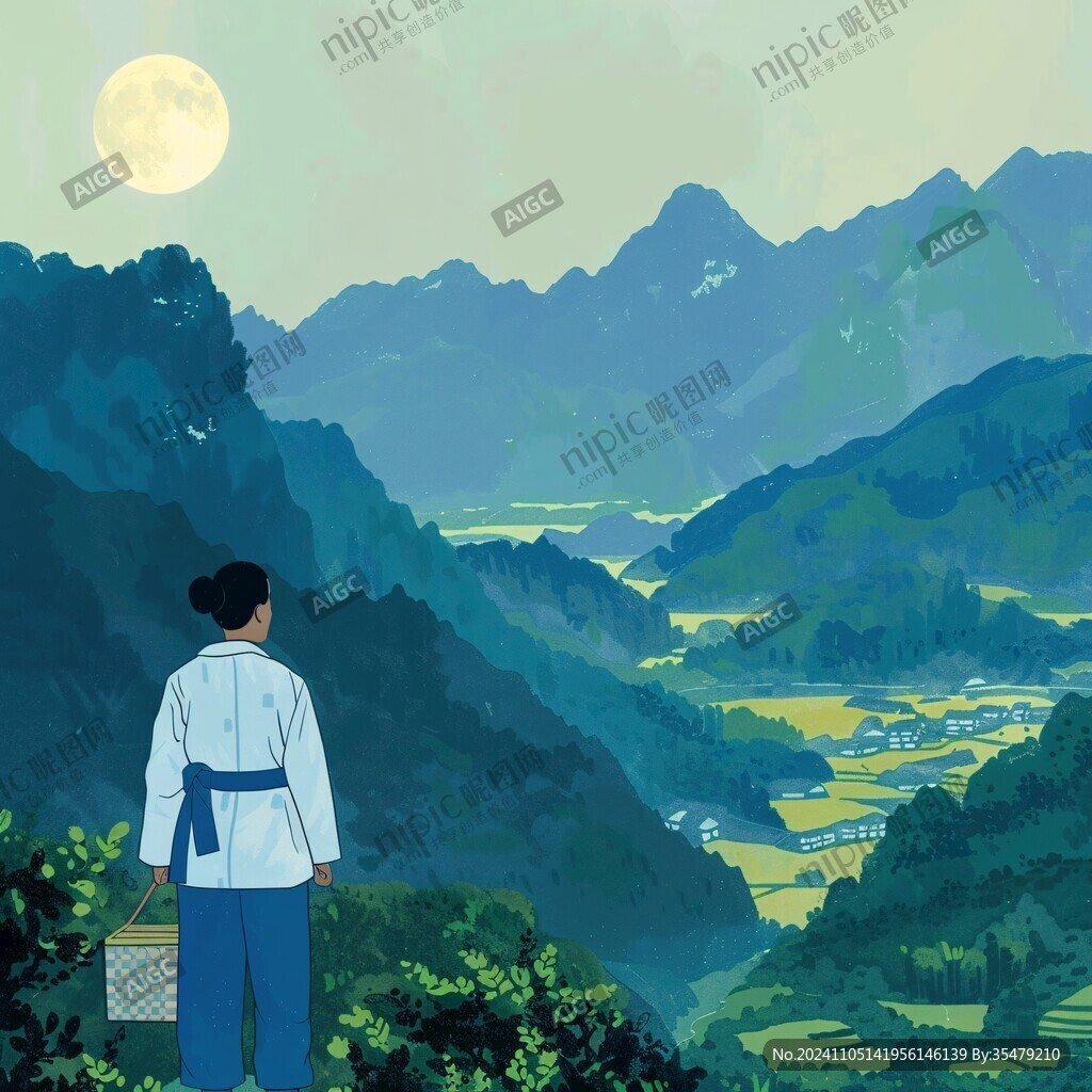 采茶人原创插画