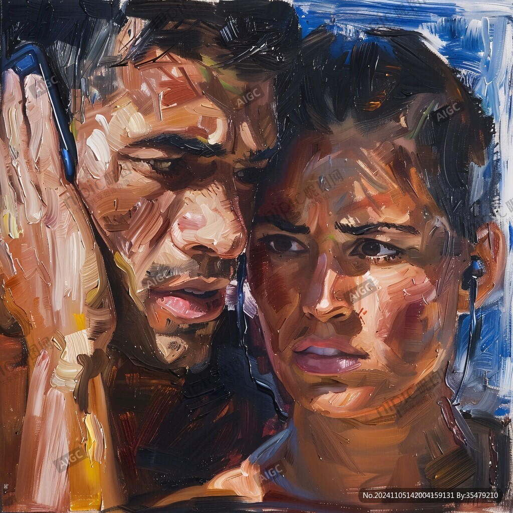 人脸色块拼接装饰画