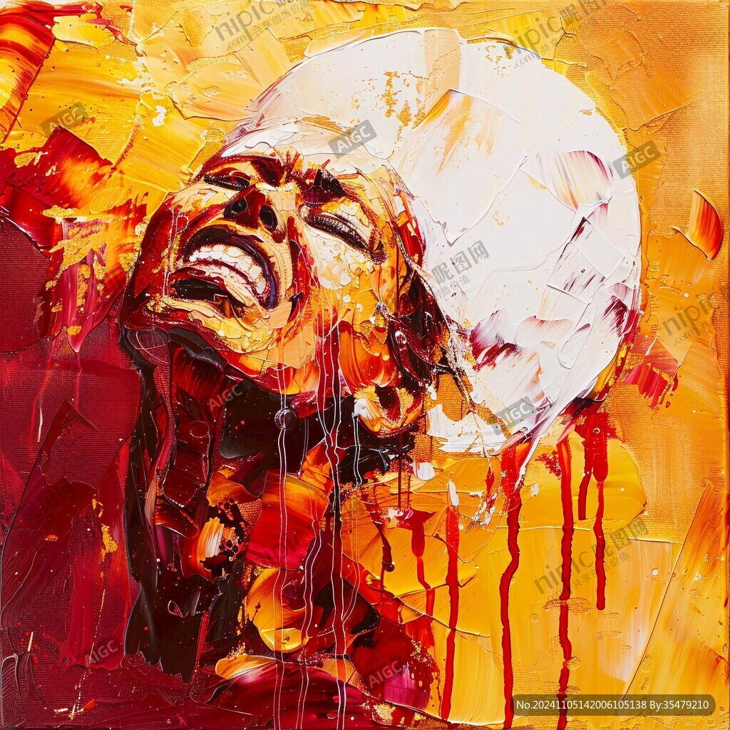 人脸色块拼接装饰画