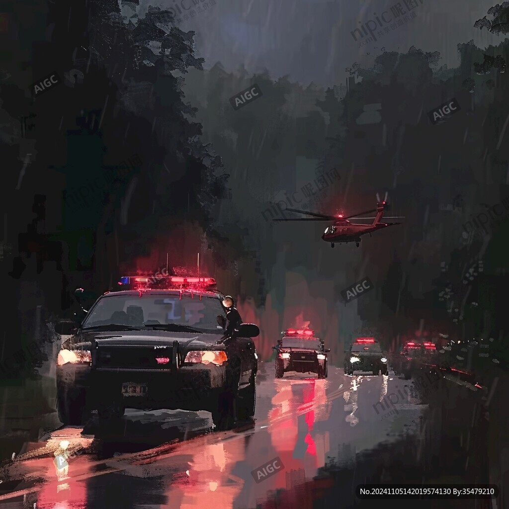 警车插画