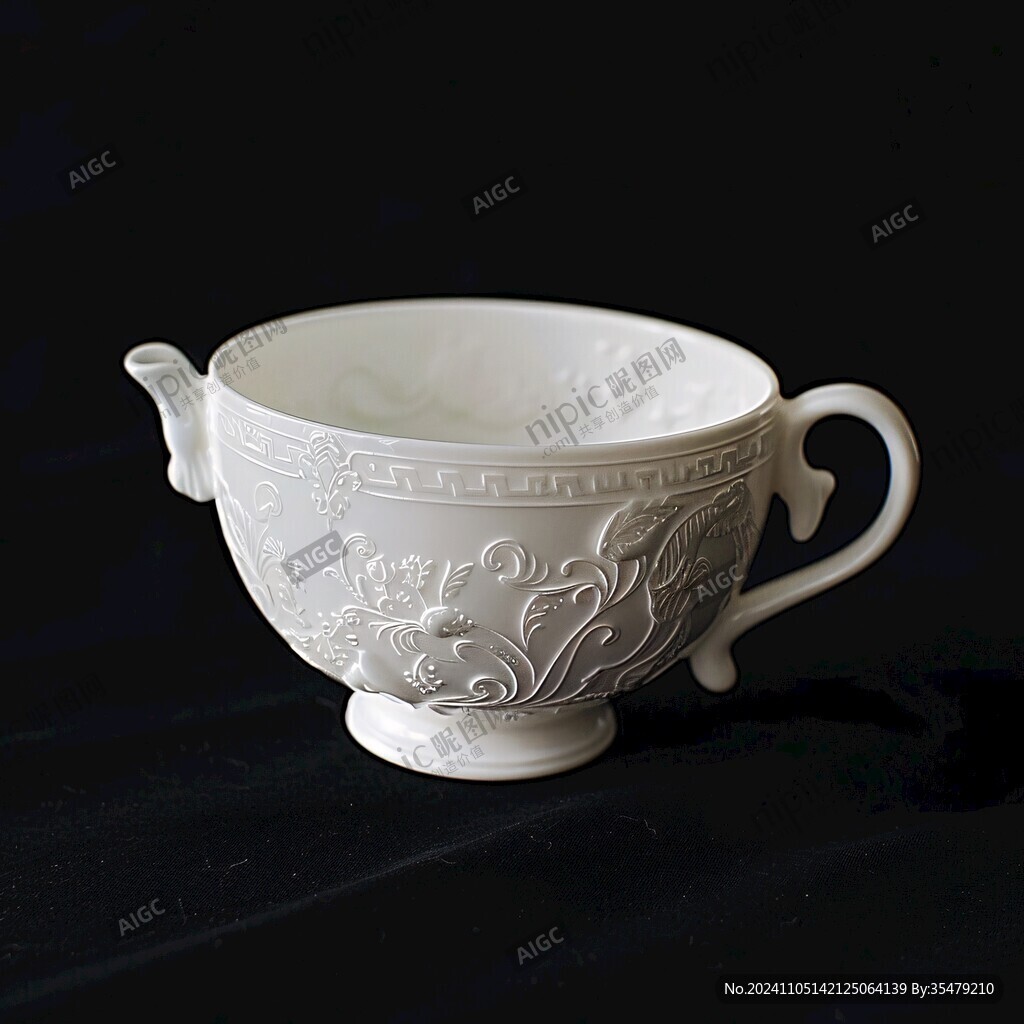 浮雕莲花茶杯