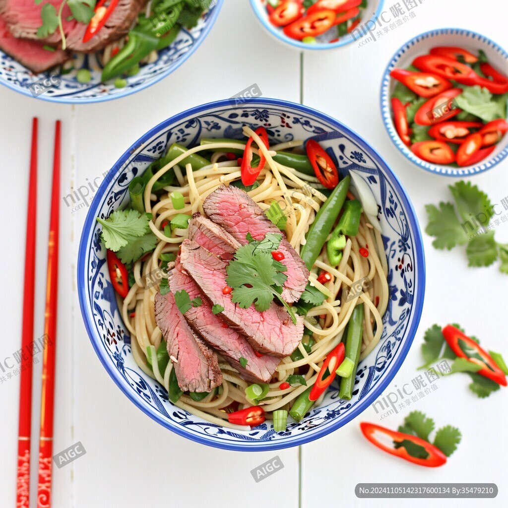 香菜牛肉拌面