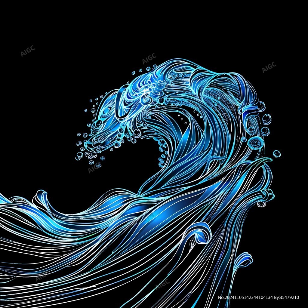 插画浪花