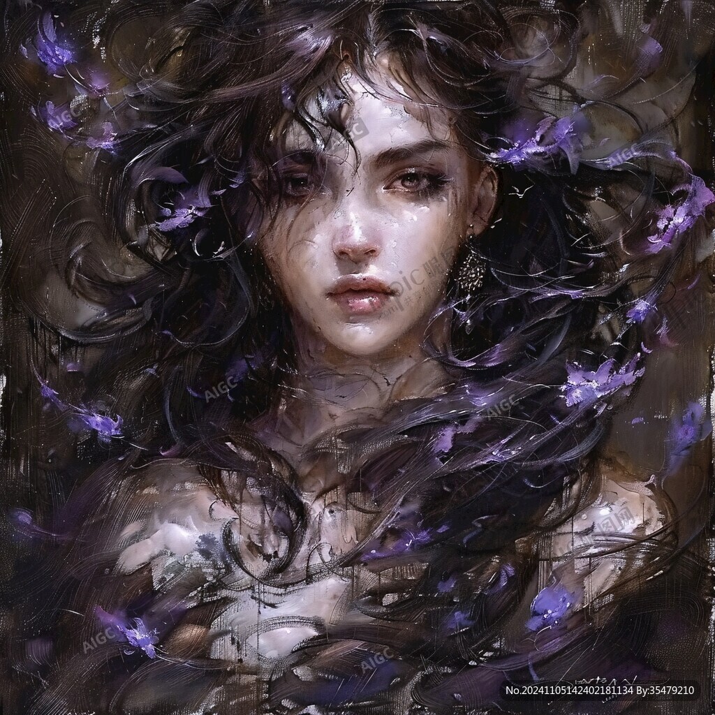 数字美女插画