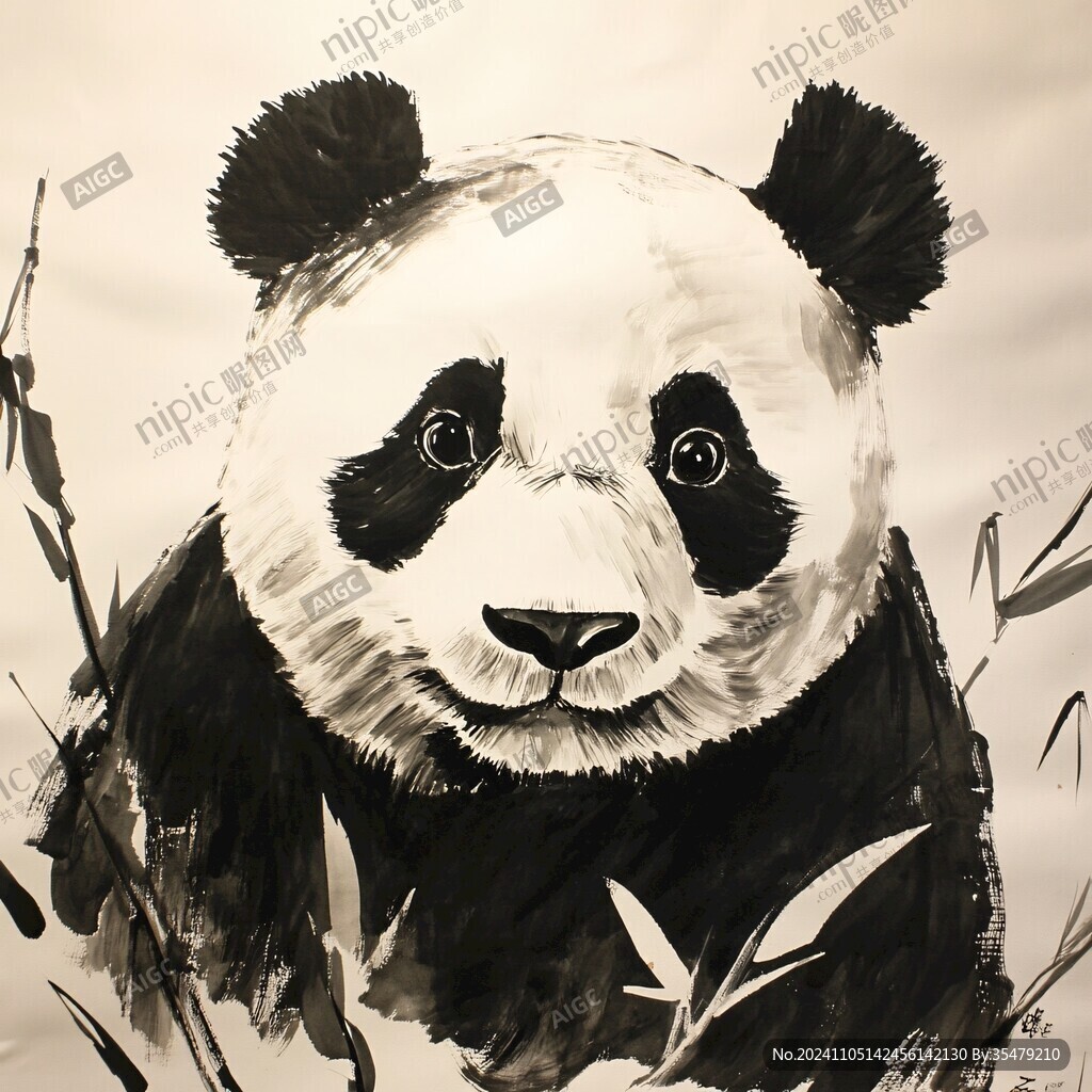 抽象画大熊猫
