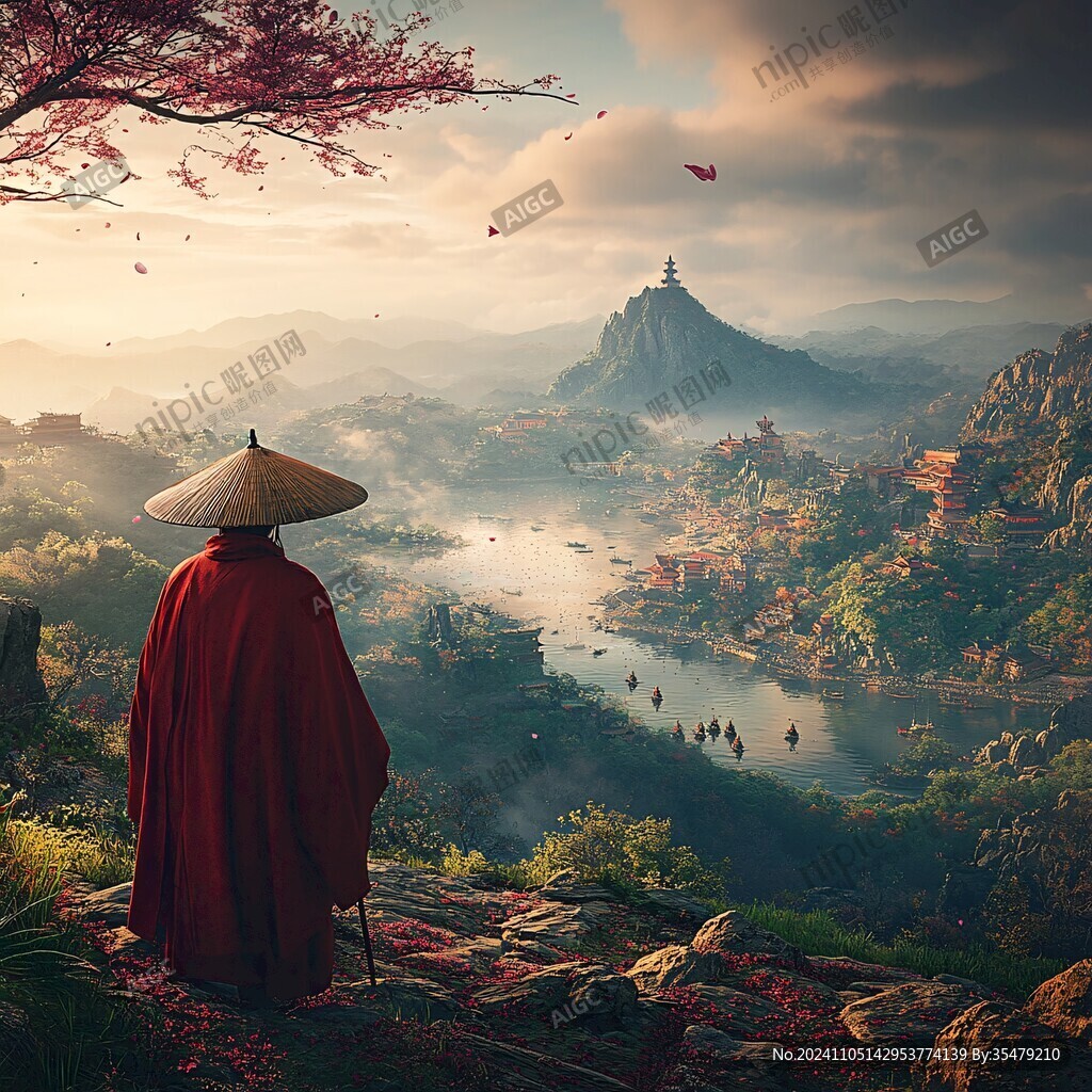 僧人望山